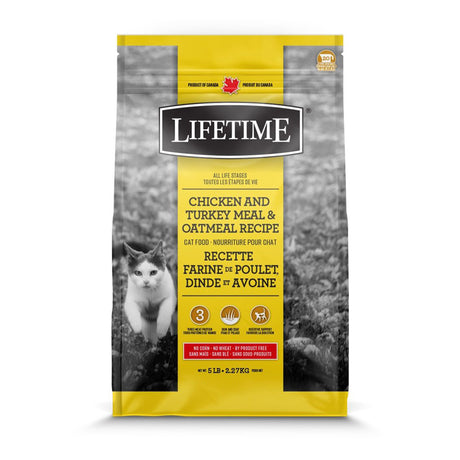 Lifetime Nourriture pour chat, Poulet/dinde/avoine 2.27 Kg