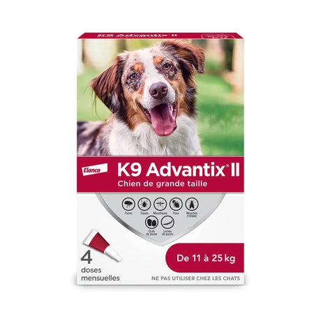 K9 Advantix II 4 doses pour chien | 11 à 25kg