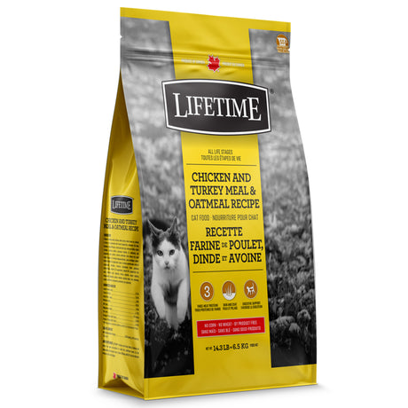 Lifetime nourriture sèche poulet, dinde & avoine pour chats | 6.5kg