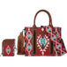 Wrangler sac tote crossbody Aztec 2 pcs | Bourgogne