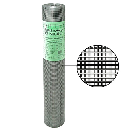 Toile métallique galvanisée maille ¼po (H36'' x L50')