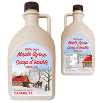 Cruchon carré en plastique pour sirop d'érable 2 L