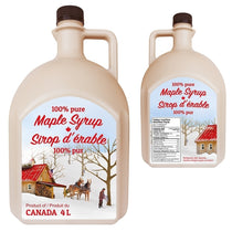 Cruchon carré en plastique pour sirop d'érable 4 L