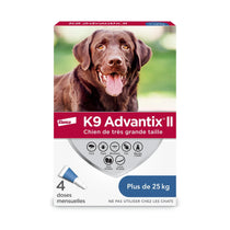 K9 Advantix II 4 doses pour chien | 25kg et +