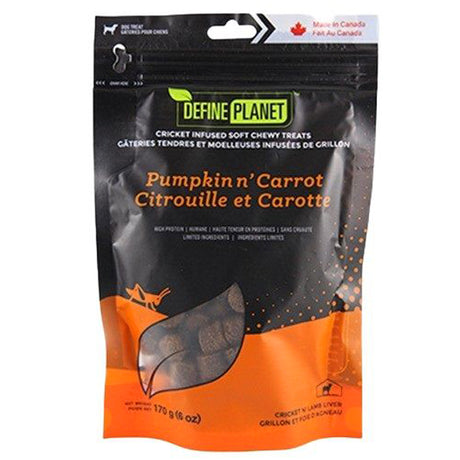 Define Planet gâteries pour chien à la citrouille et carotte 170g