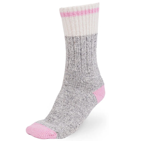 Bas de laine Duray Camping classique Gris-Rose | Médium