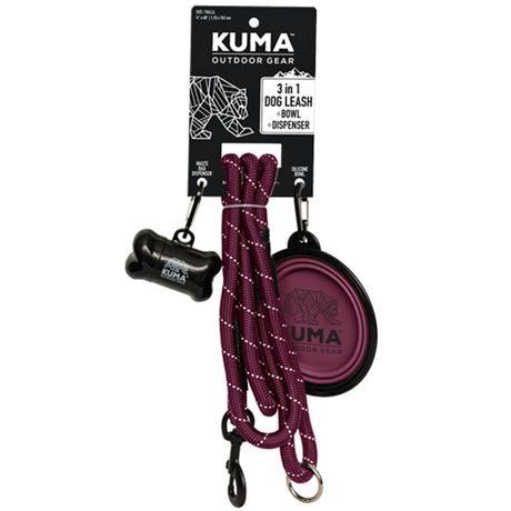 Laisse pour chien Kuma 3-en-1 Mauve