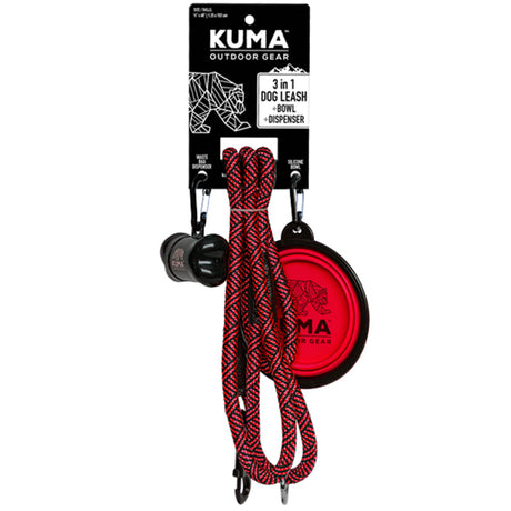 Laisse pour chien Kuma 3-en-1 Rouge