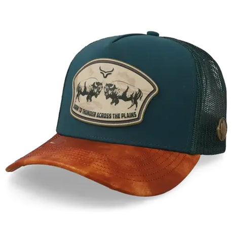 Casquette Ranch & Corral Bison sarcelle