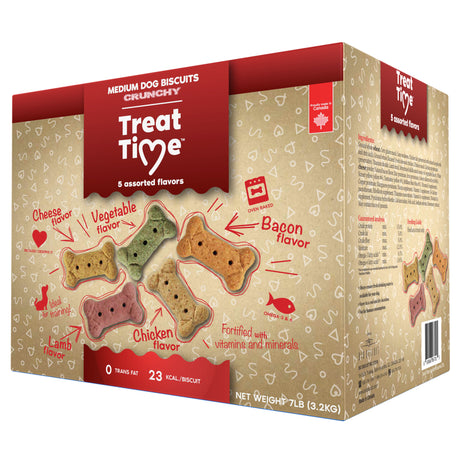 Assortiment de biscuits Treat Time pour chiens 5 saveurs