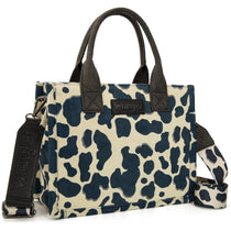 Wrangler sac tote crossbody en feutre motif Vache | Noir et bleu