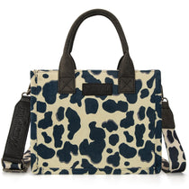 Wrangler sac tote crossbody en feutre motif Vache | Noir et bleu