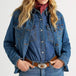 Wrangler veste Dark Denim Jean Classique pour femme L