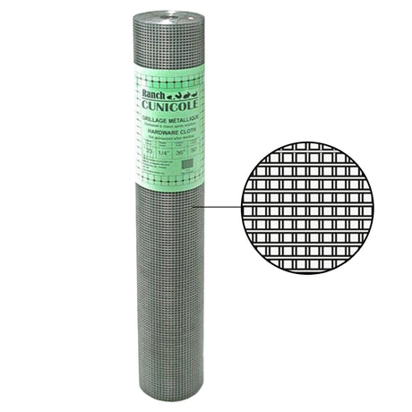Toile métallique galvanisée maille ¼po (H36'' x L50')