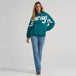 Hoodie Wrangler bold logo Turquoise - S